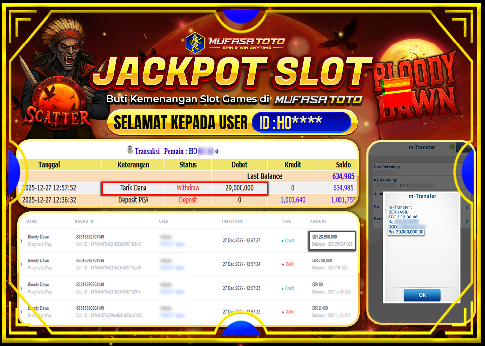 MUFASATOTOJACKPOT PRAGMATIC PLAY Rp.29.000.000|LUNAS